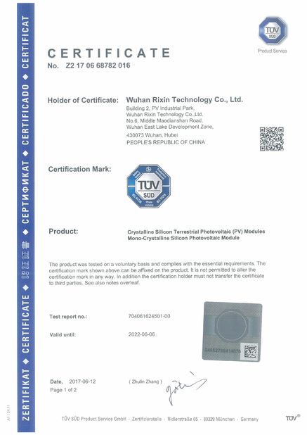 Китай Wuhan Rixin Technology Co., Ltd. Сертификаты